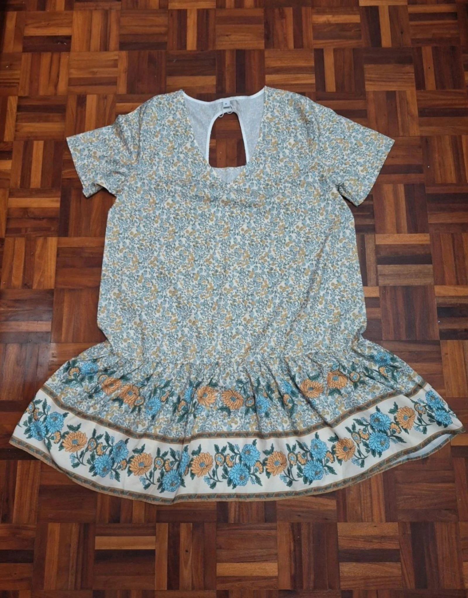 Vestido boho floral espalda abierta volante verano – photo 3